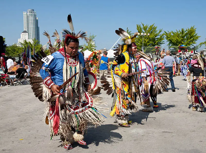 Native American Indian dancers celebrating Native American Heritage Month