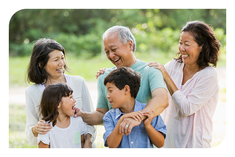 Multi-generational family celebrating Asian-American and Pacific Islander Heritage Month