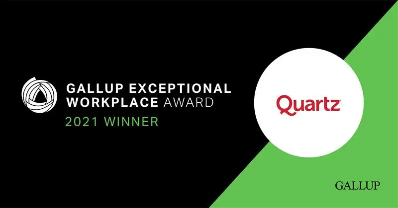 Quartz Gallup Exceptional Workplace Award Banner 2021 Winner