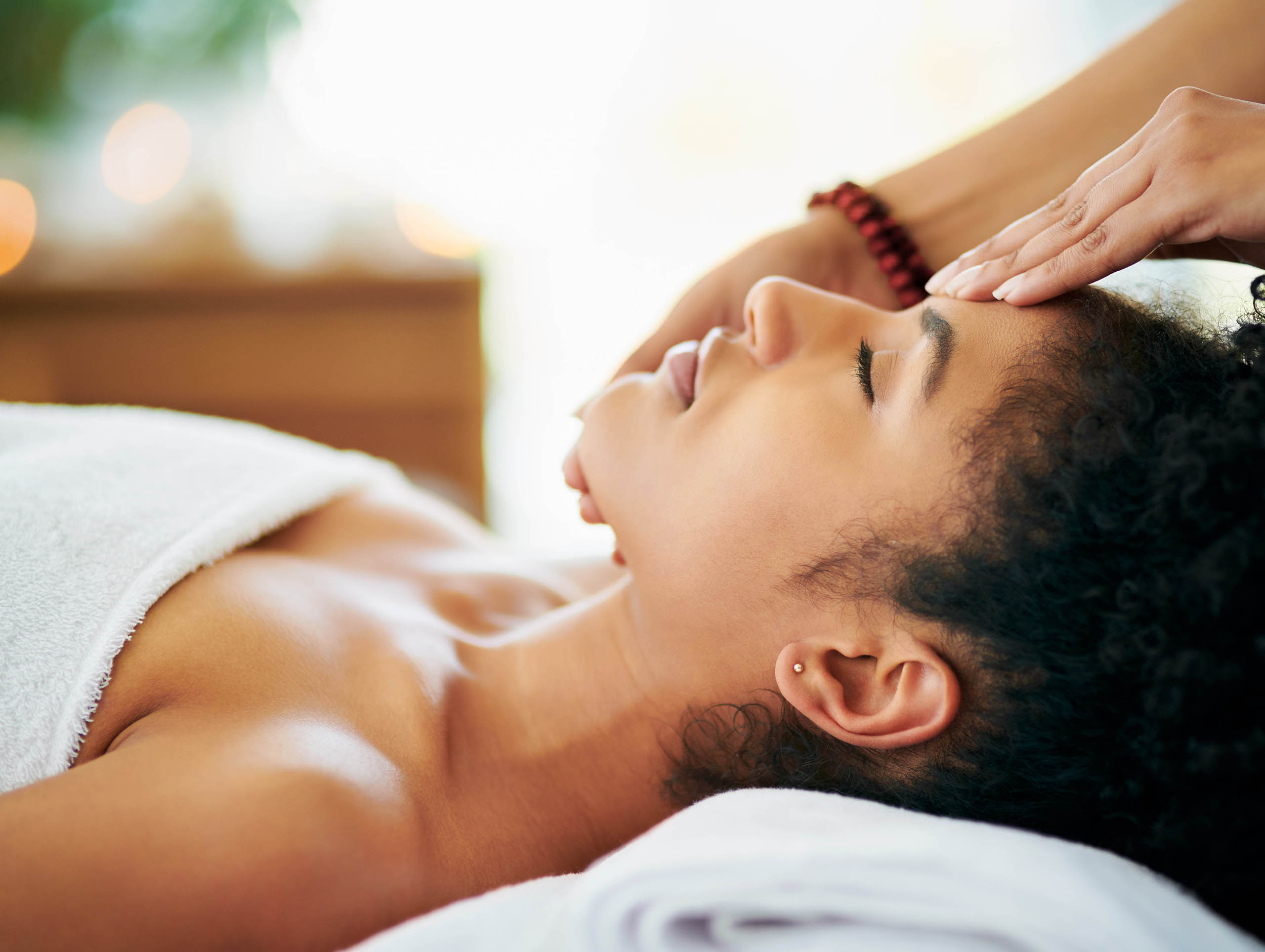 Woman receiving a massage Woman receiving a massage