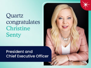 Quartz congratulates Christine Senty, CEO blog post