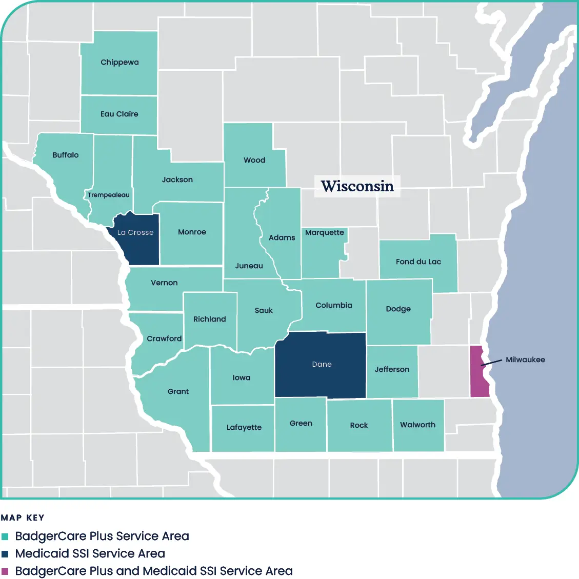 Map of Badgercare Coverage