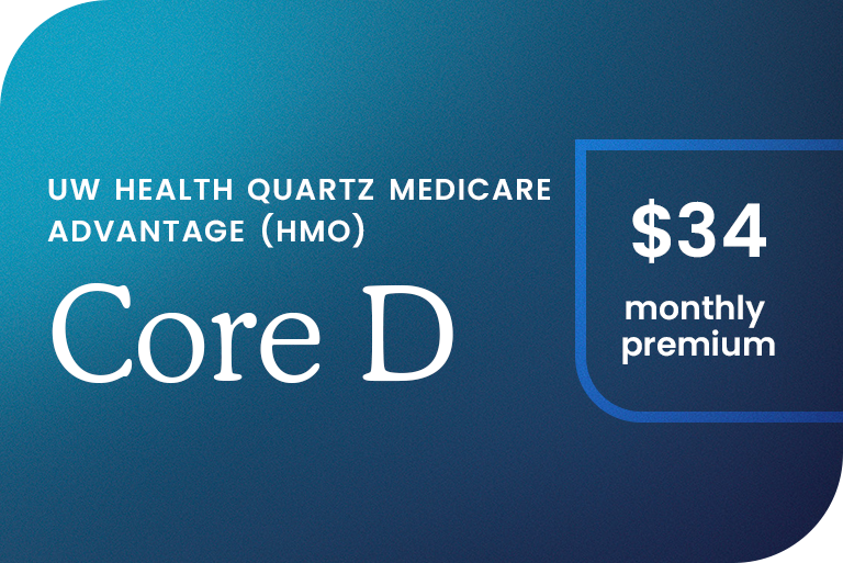 UW Health Quartz Medicare Advantage Core D $34 monthly premium