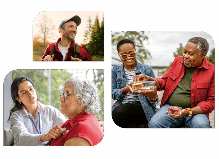 Three images of Quartz members.