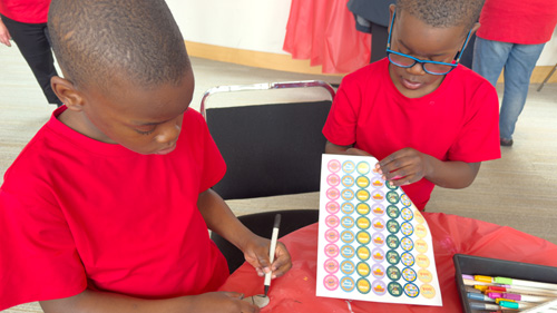 Members of our community decorated stones with messages of kindness, love, and belonging.
