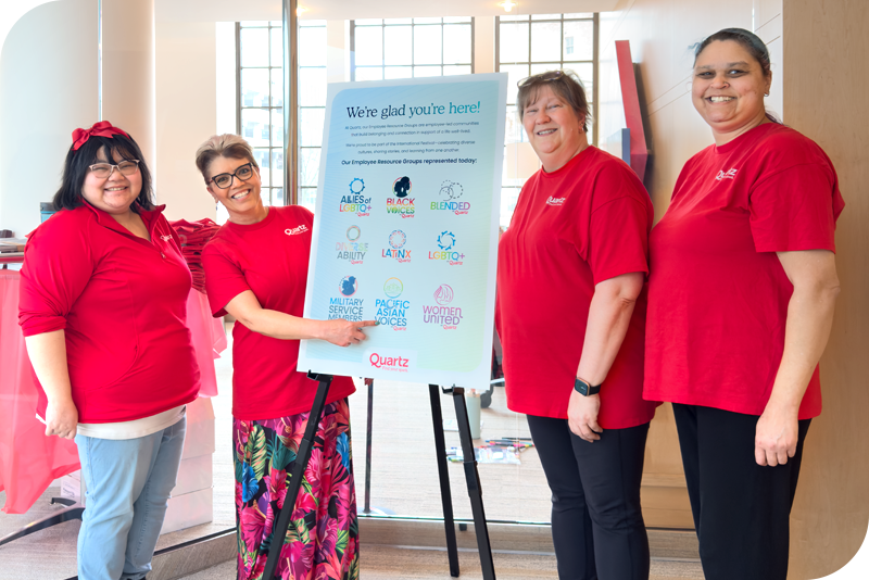 Members of a Quartz Employee Resource Group at the 2026 International Festival, held at Madison's Overture Center.